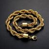 Collar de Cadena Retorcida Gruesa de Acero Inoxidable 18k con Recubrimiento al Vacío de 12 mm de Grosor, Libre de Manchas, Impermeable, Hip-hop para Hombres Mujeres