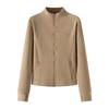 Women S Stand Collar Fleece Jacket Long Sleeve Slim Fit Warm Winter Coat