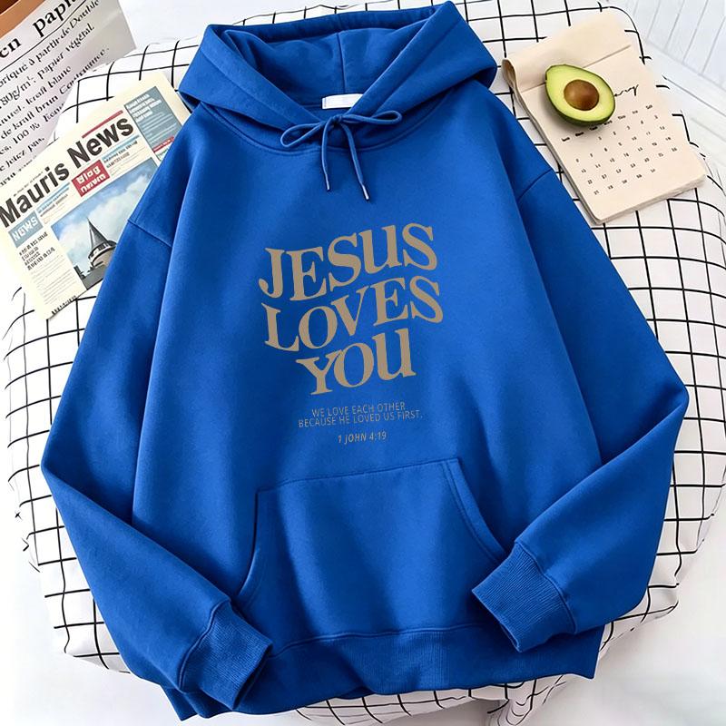 Fashion Jesus Love You Letter Print Hoodies Spring Autumn Winter Casual Hoodies Sweatshirts Men Women Top