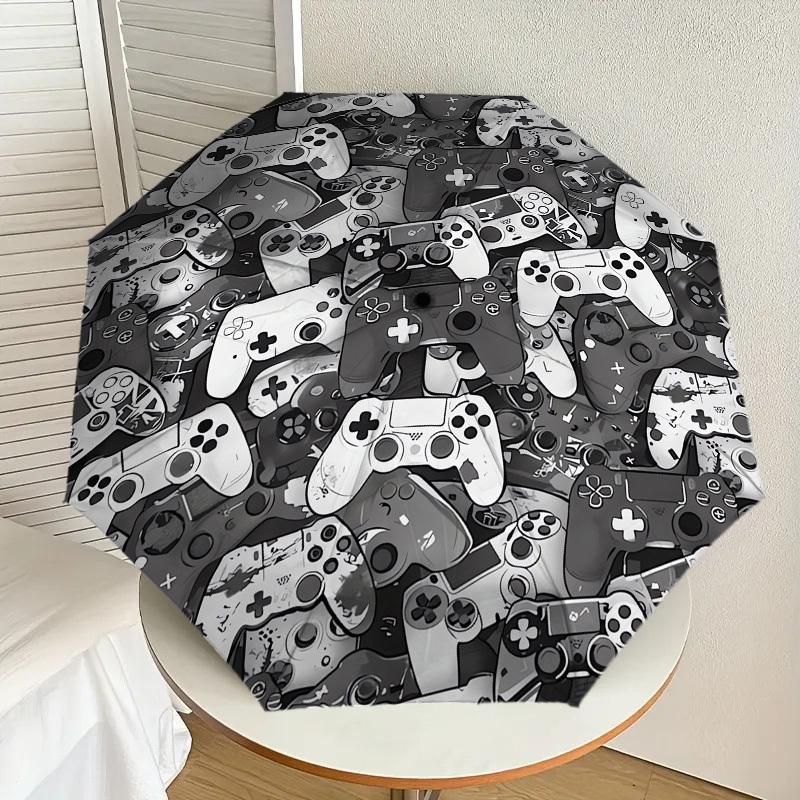 1ks Deštník s designem herního ovladače, Automatické otevírání a zavírání, Vysoce kvalitní cestovní deštník, c1128045