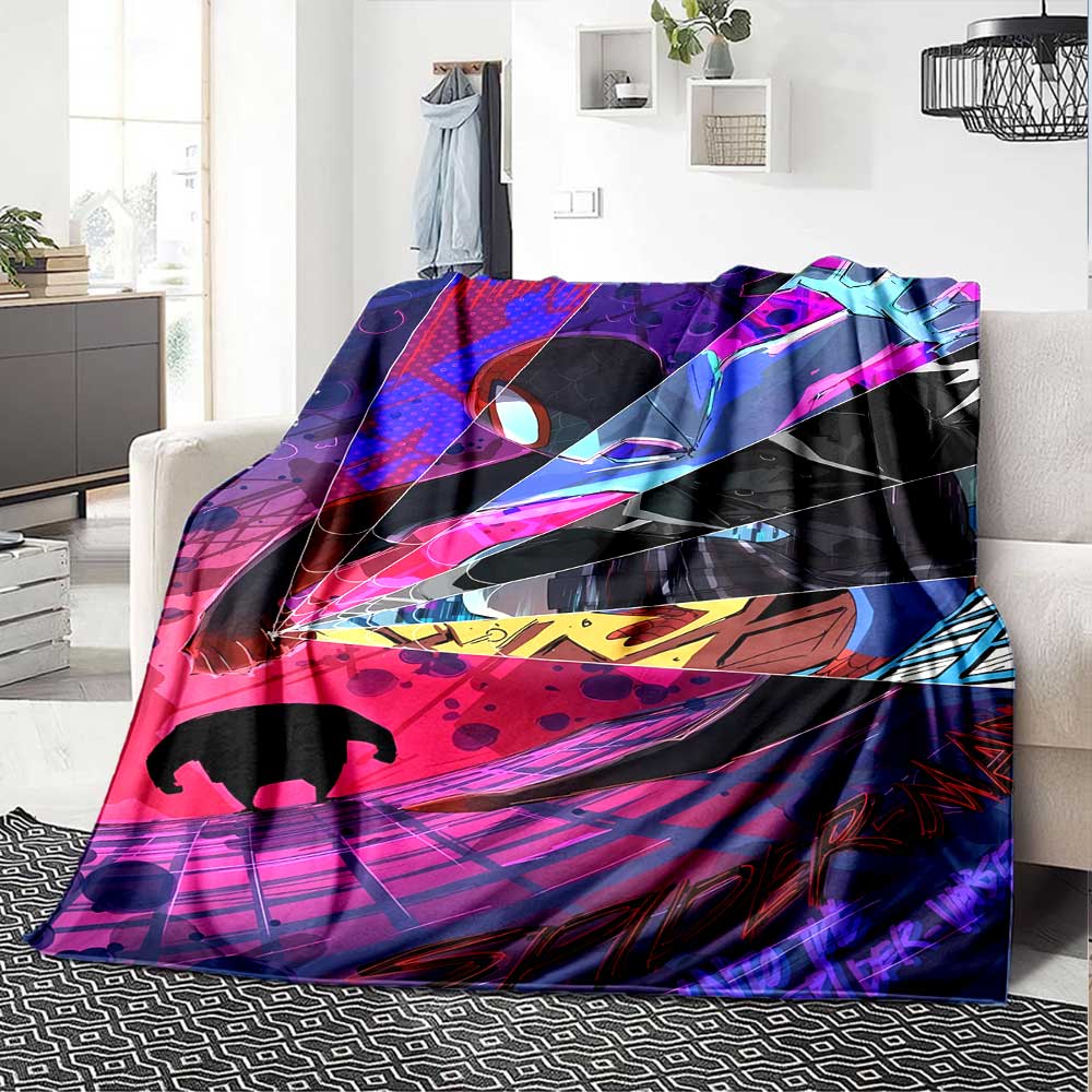Spider-Man: Spider-Verse Cozy Blanket Ultra-Soft Suitable for Sofa Couch Office Bed Picnics Four Seasons Multipurpose Decor Unique Gift Y43