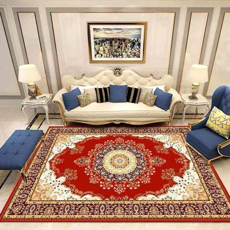 Tapis Style Européen Bohe Classique Tapis de Sol Tapis Salon Ménager Commercial Chambre à Coucher Rétro Tapis de Cour Beau