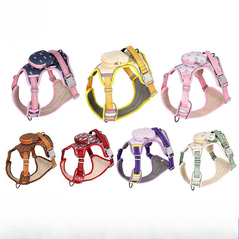 Dog Chest and Back Harness with Back Collar Style Leash for Outdoor Dog Walking Pet Chest and Back Harness