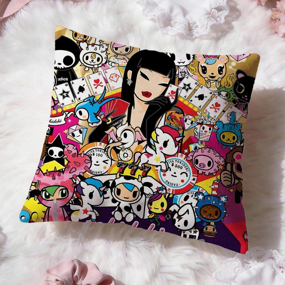 hot anime t-Tokidoki Cushion Cover Premium Comfort Reversible Pillow Cove -Two in One Design for Any Room & Car Interior