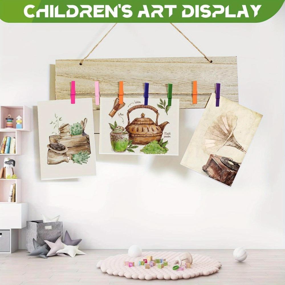 100 Pcs Colored Clothes Pins Wooden, Colored Clothespins for Crafts Clothing Pins for Hanging, Pictures, Classroom, Laundry, Colorful