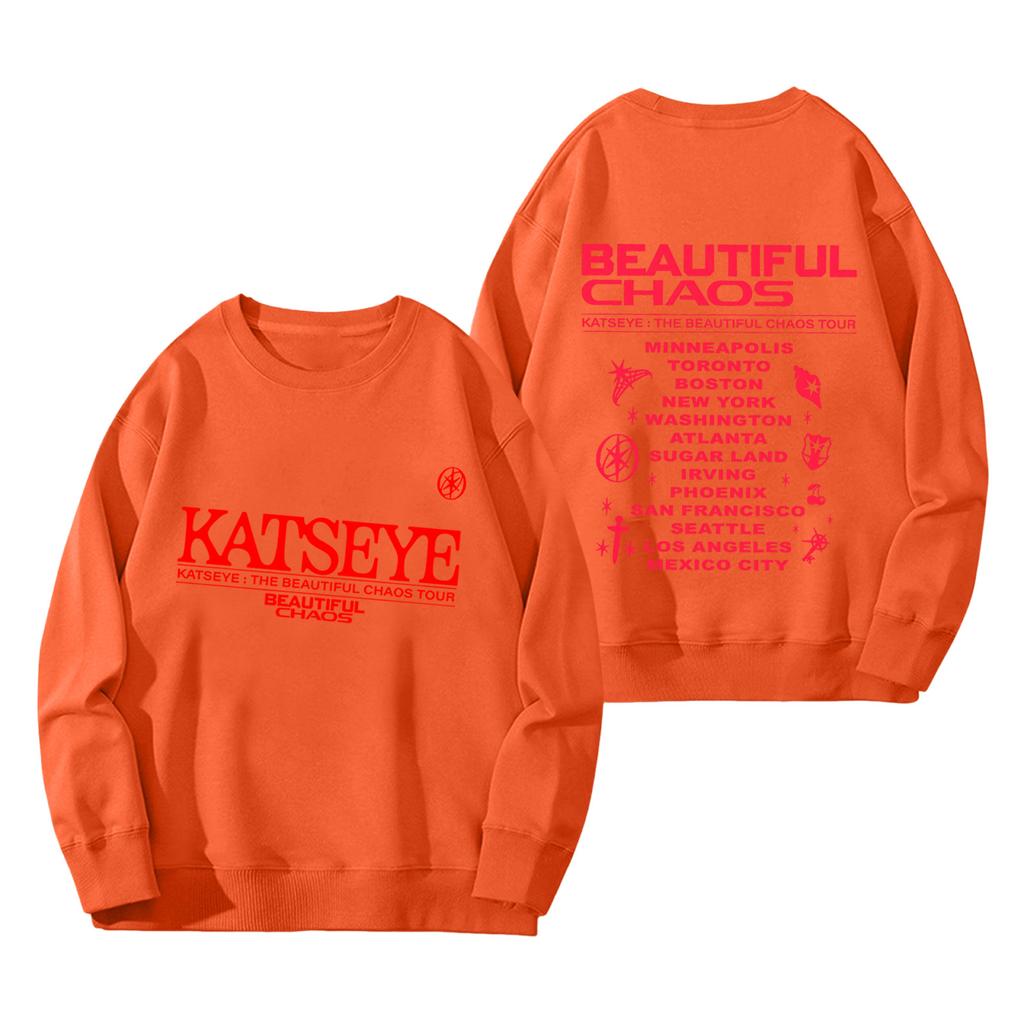 Women's Fashion Long Sleeve Print Round Neck Loose Pullover Sweater Top