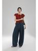 Women's Retro High-Waisted Wide-Leg Jeans - Blue Denim, Floor-Length, Slimming, Versatile, Spring/Autumn Trendy