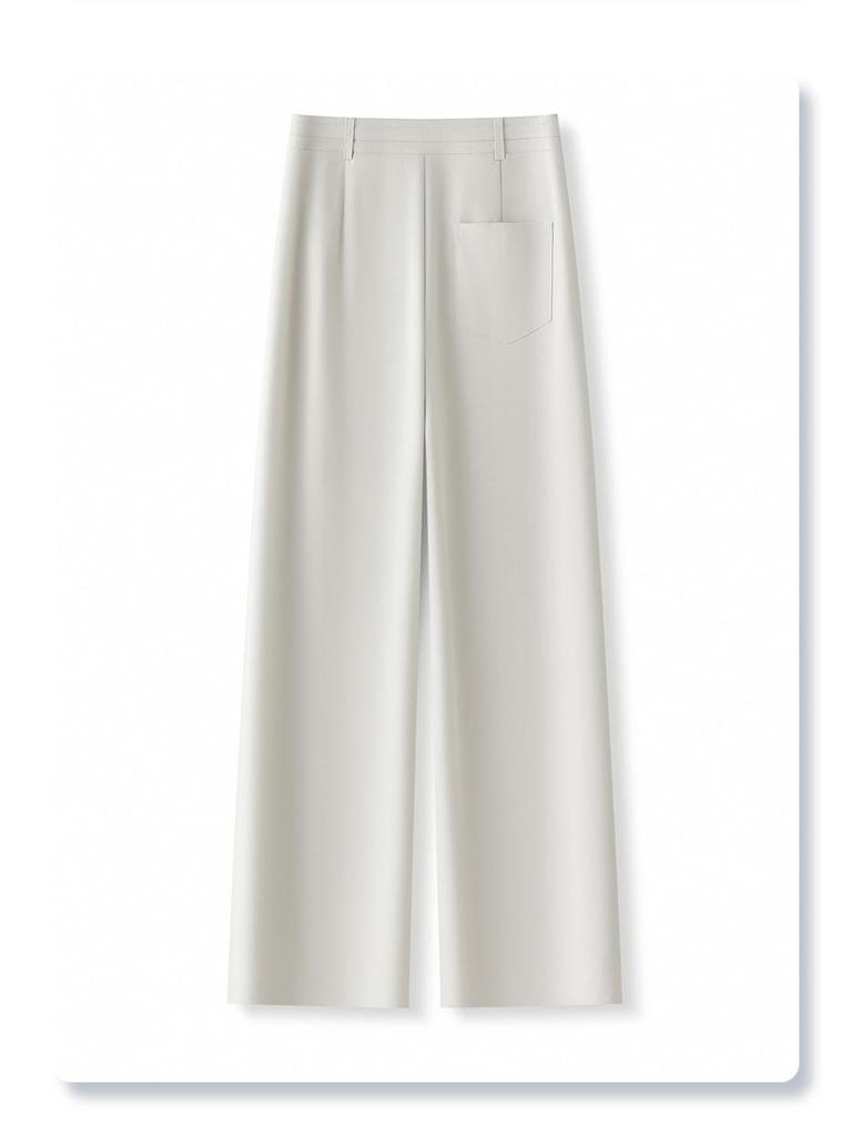 2025 Spring Women's Black Wide-Leg Pants: Loose, Slimming, Drapey, Casual, Straight-Leg Trousers for Spring and Autumn.