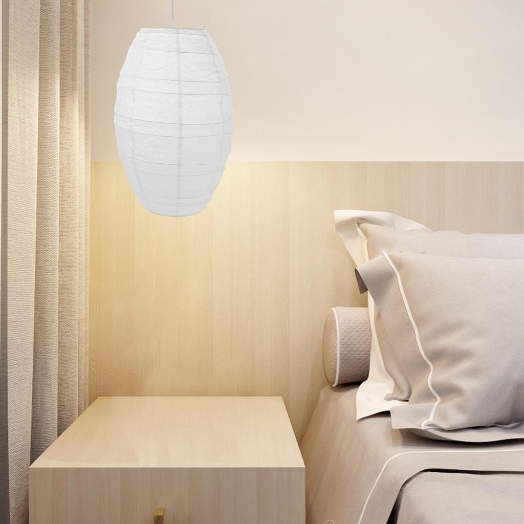 Oval Handmade Paper Lantern Shade Foldable Hanging Ceiling Lamp Cover for Living Room Bedroom Lantern Shade