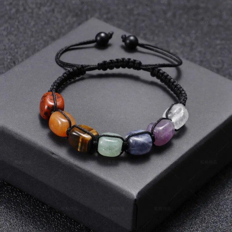 Natural Stone 7 Chakra Bracelets for Women Men Fashion Tiger Eye Yoga Health Care Bracelet Fashion Couple Friendship Jewelry