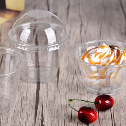 Healifty 25-Piece Disposable Pudding Cups, Plastic Salad Cups, Dessert Bowls with Lids, Clear Ice Cream Holders, Small Drink Containers for Parfaits,