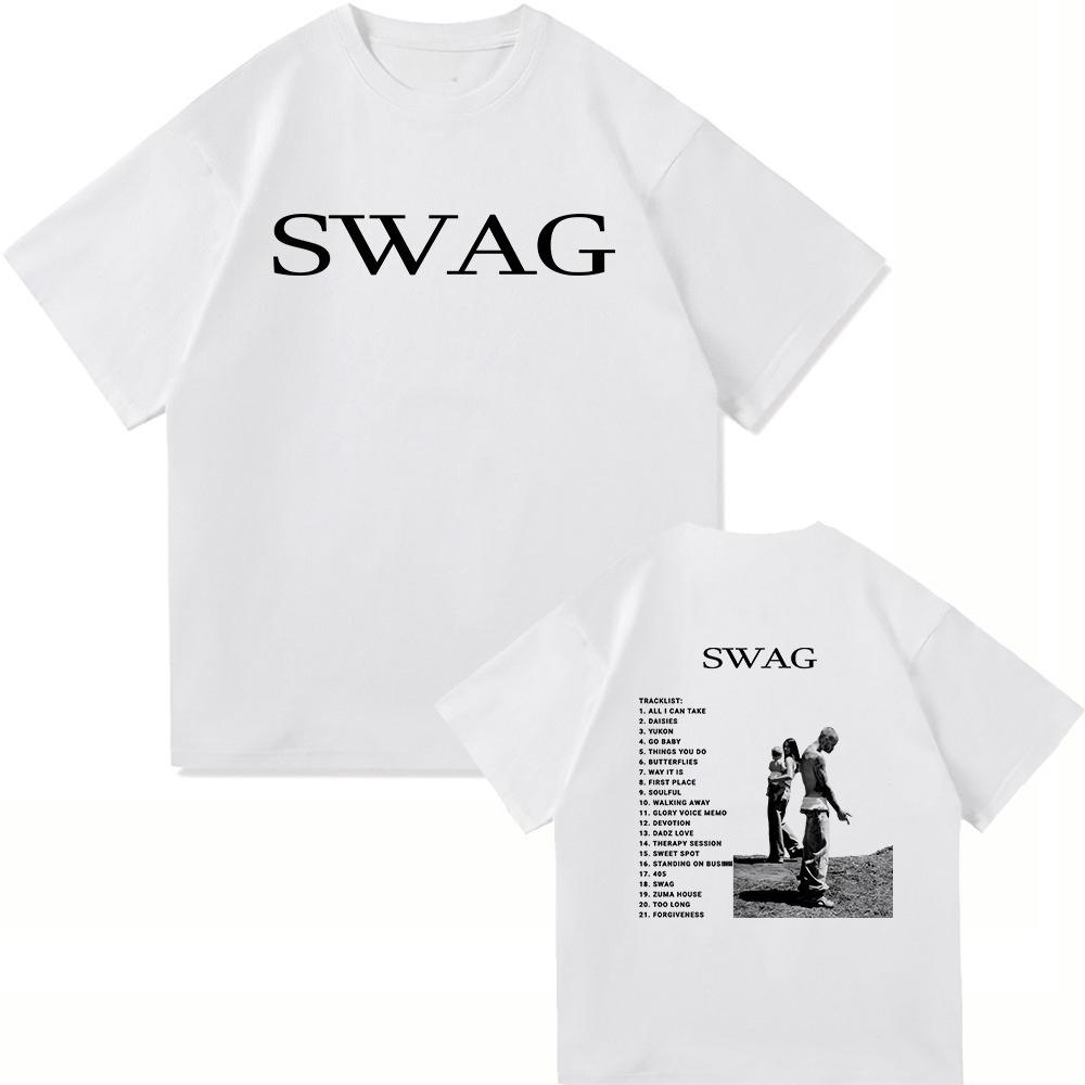 Retro Urban Streetwear Tshirt Double Sided Letter  Figure Graphic Unisex Loose Fit Cotton Short Sleeve Tee