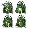 Seasonal Candy Packaging Boxes Christmas House Handle 3D with Gift Box Gingerbread/Santa Claus/Tree/Snowflake Decorative Cardboard