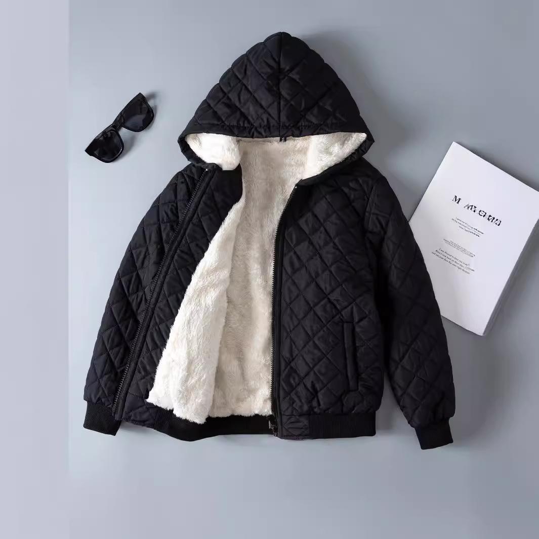 

Kids Boys Teddy Hooded Coat Fleece Zipper Jacket Girls 150cm чорний