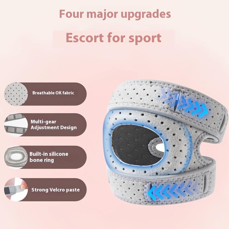 2pcs Sports Kneepads Men's Patella Belt Spring and Summer Silicone Fitness Running Professional Protection Knee Joints Breathable and Light.