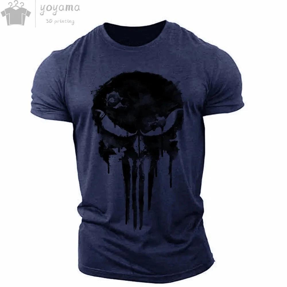 The Punisher T-Shirt Mens 3D Print Tee Military Patriotic Skull Streetwear Shirt