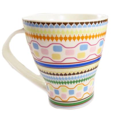 [Q8824] - Multicolored 'Boho' Ceramic Mug - 10x9 Cm