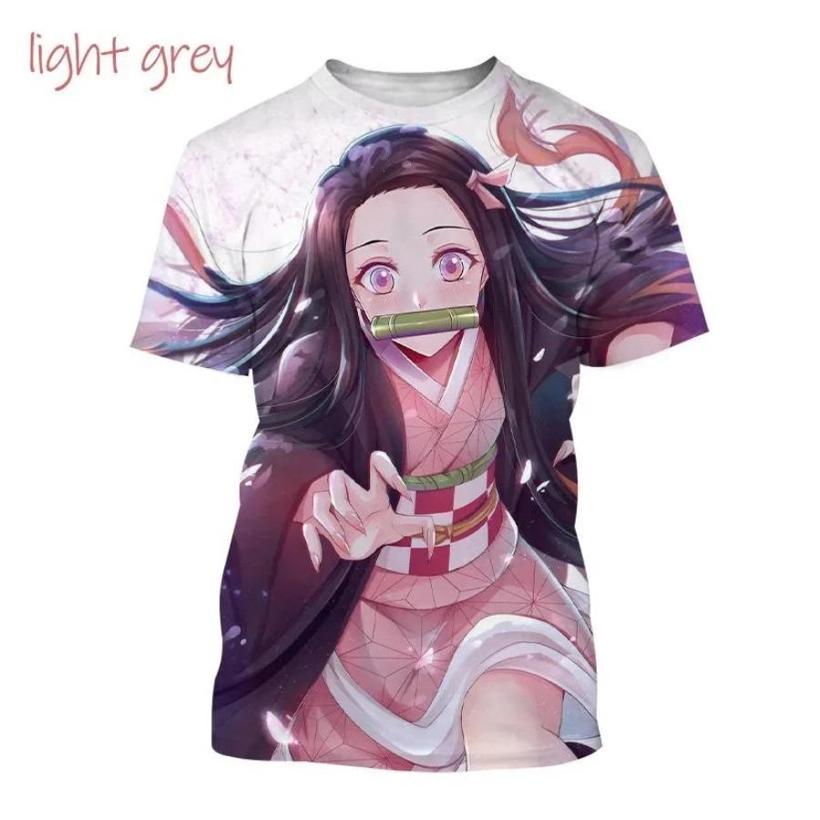 Summer 3D Personality Anime Print T Shirt Fashion Men and Women Demon Slaye Short-sleeved Hip-hop Harajuku T-shirt
