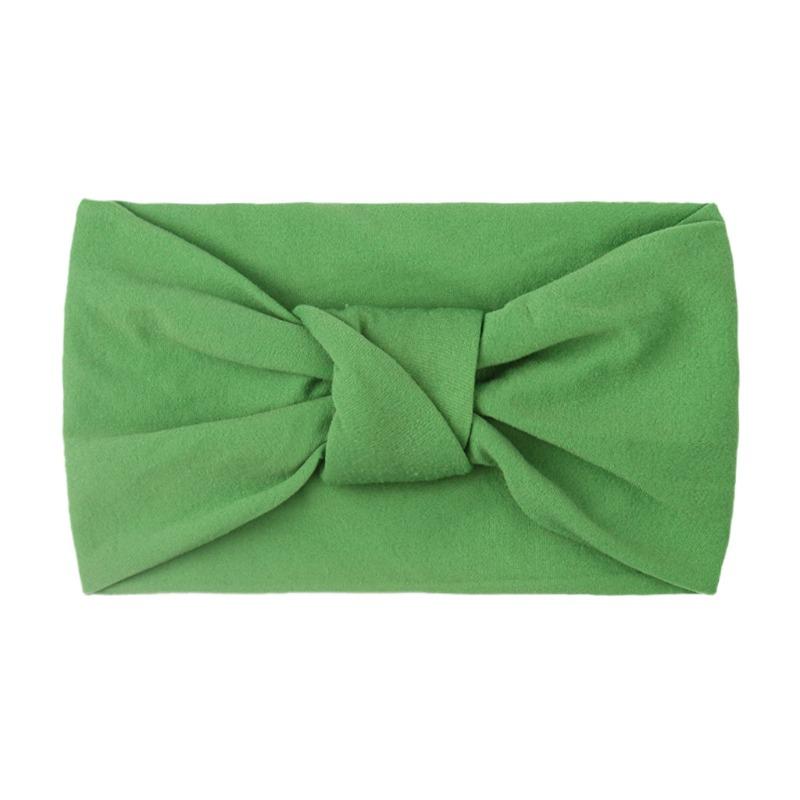 Summer Children's Headgear Baby Solid Color Nylon Knotted Wide Edge Headband Soft Double Knotted Headband