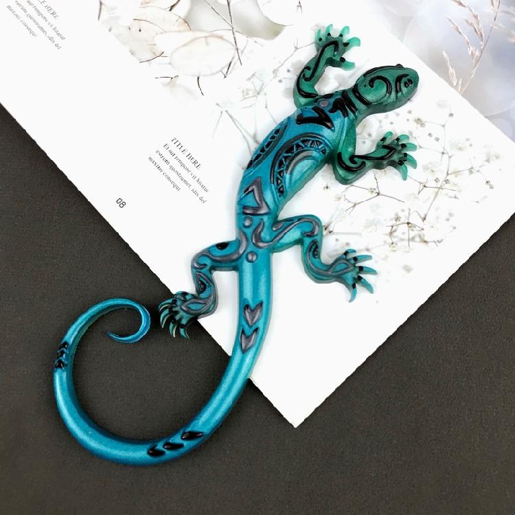 Stereo Gecko Epoxy Casting Mould for Wall Hanging Mount Decor DIY Crafts