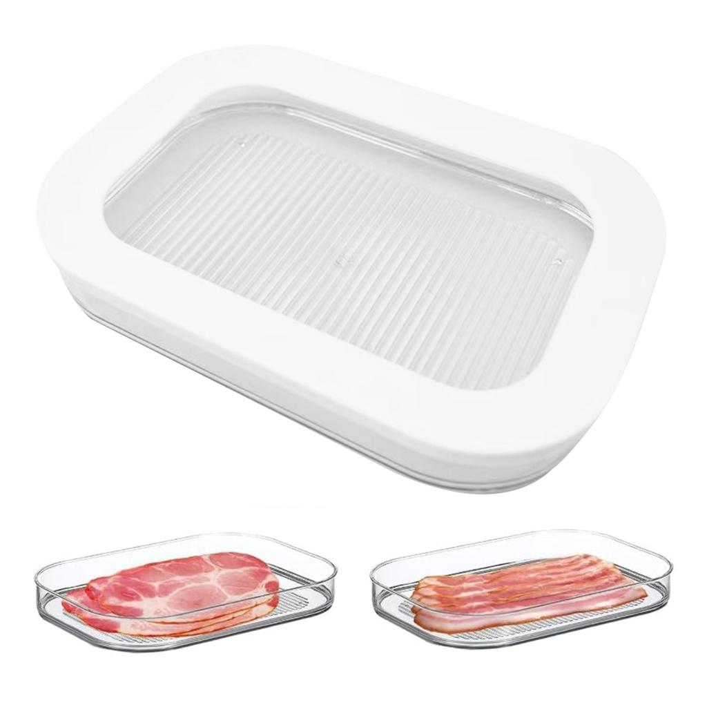 Yousheng Fleischbehälter für Kühlschrank Bacon Mittagsfleisch Stapelbare Lebensmittelaufbewahrungsboxen mit Deckel BPA-Freie Meal Prep Behälter