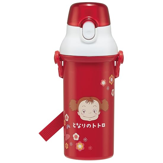 Skater Kids' Direct Drinking Plastic Water Bottle, 480ml, One-Push Open, Dishwasher Safe, Made In Ja