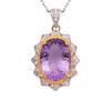 Millennium Cut Natural Topaz Amethyst Citrine Necklace Women'S S925 Sterling Silver Color Treasure Jewelry Pendant