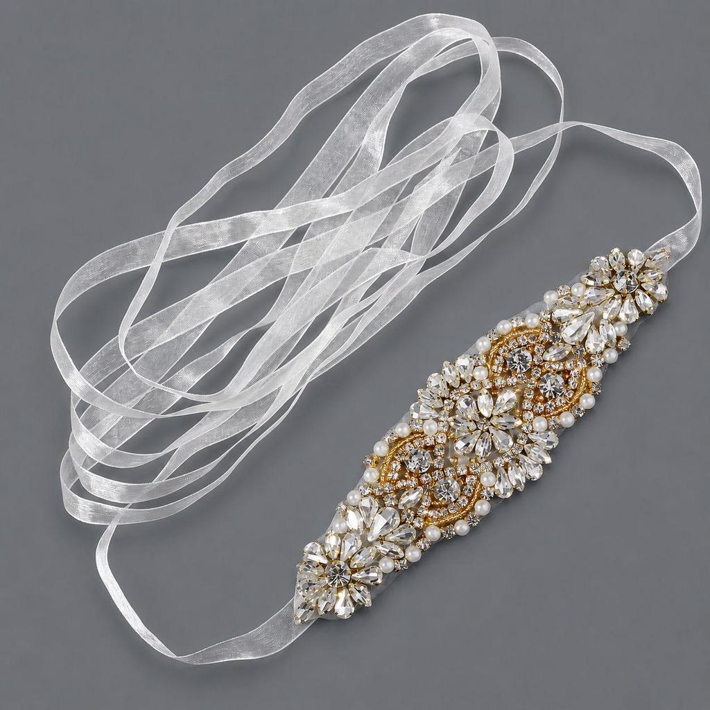 Elegant Silver Rhinestone Wedding Belt – Versatile High-End Dress Accessory for Fashion Shows and Performances