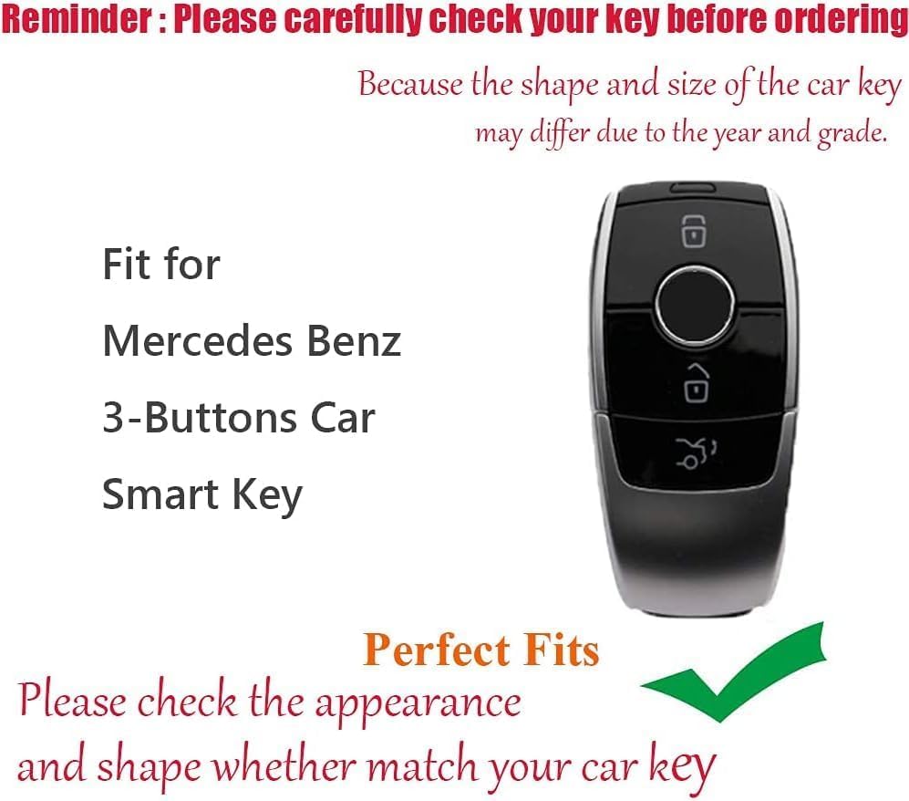 TECART Key Fob Cover for Mercedes-Benz Aluminum Alloy Key Case Protector for E-Class, S-Class,