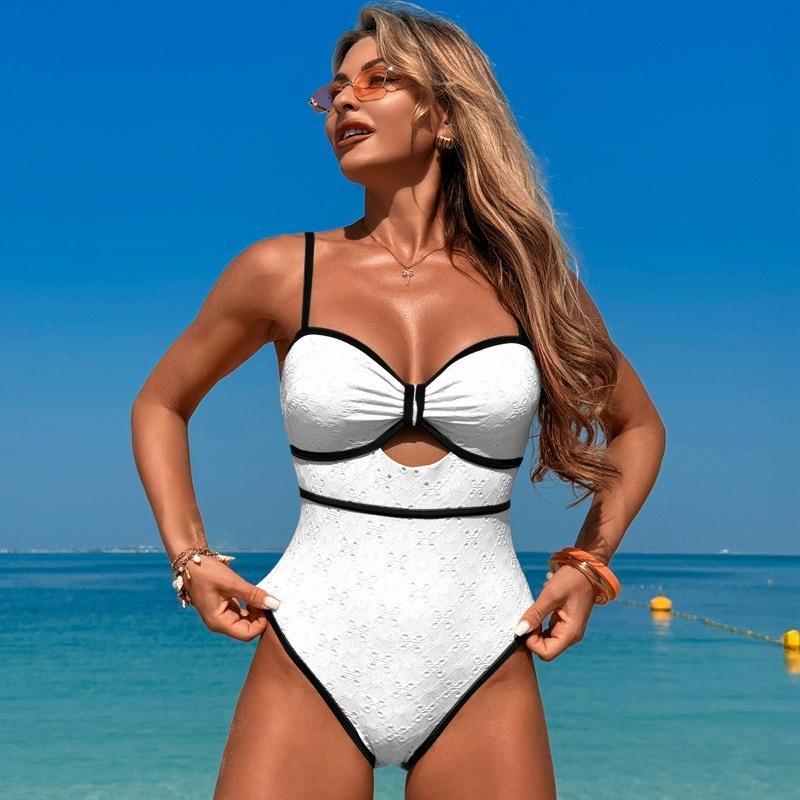 Costume da bagno intero sexy tinta unita da donna Stile europeo