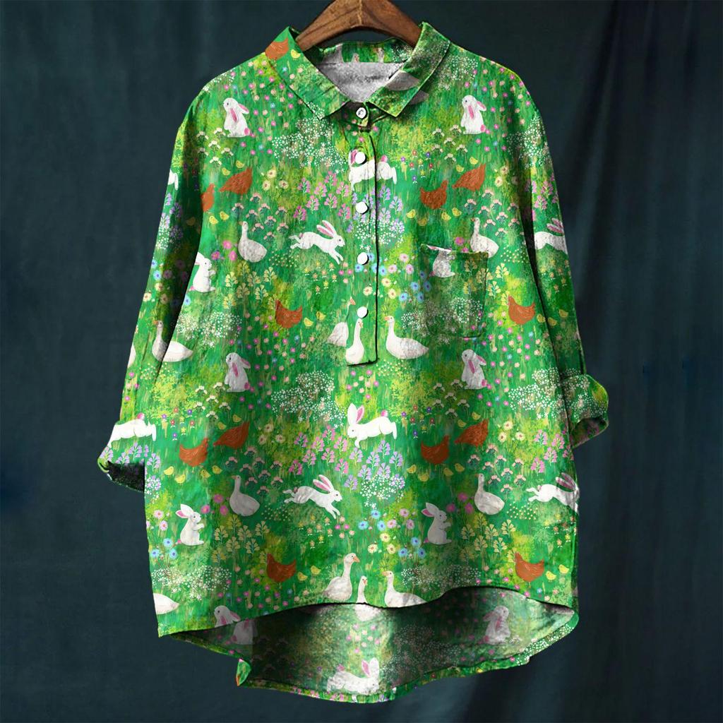 2025 European & American Casual Holiday Long-Sleeve Hawaiian Print Shirt