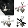 Chic Heart Keyring Unique Decoration Bowknot Keychain Ornament Phone Accessory