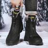 Winter Men's High-top Snow Boots Outdoor Warm Plush Shoes Plus Size 39-47