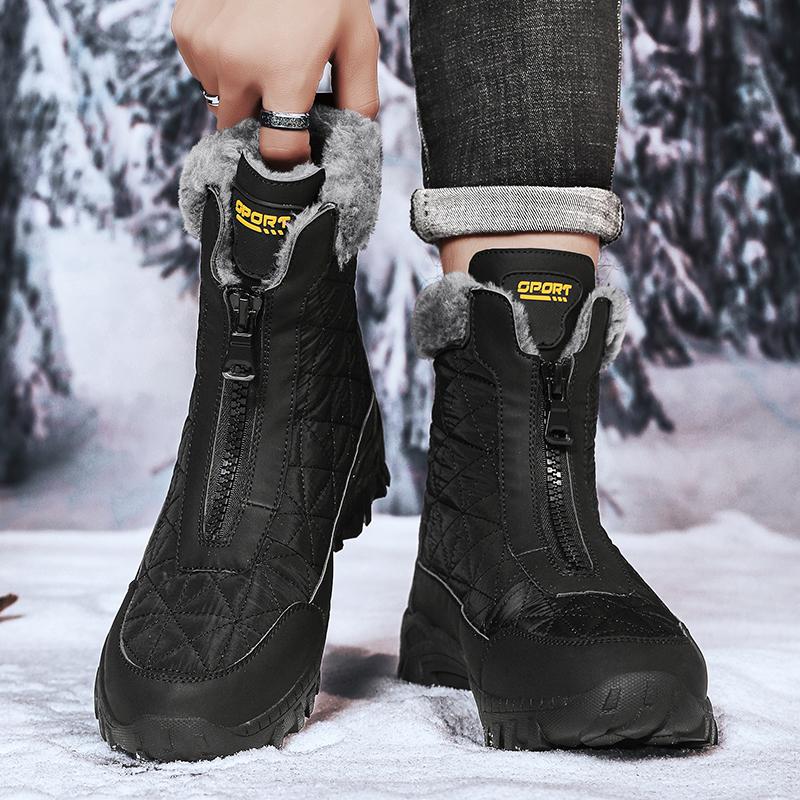 Winter Men's High-top Snow Boots Outdoor Warm Plush Shoes Plus Size 39-47