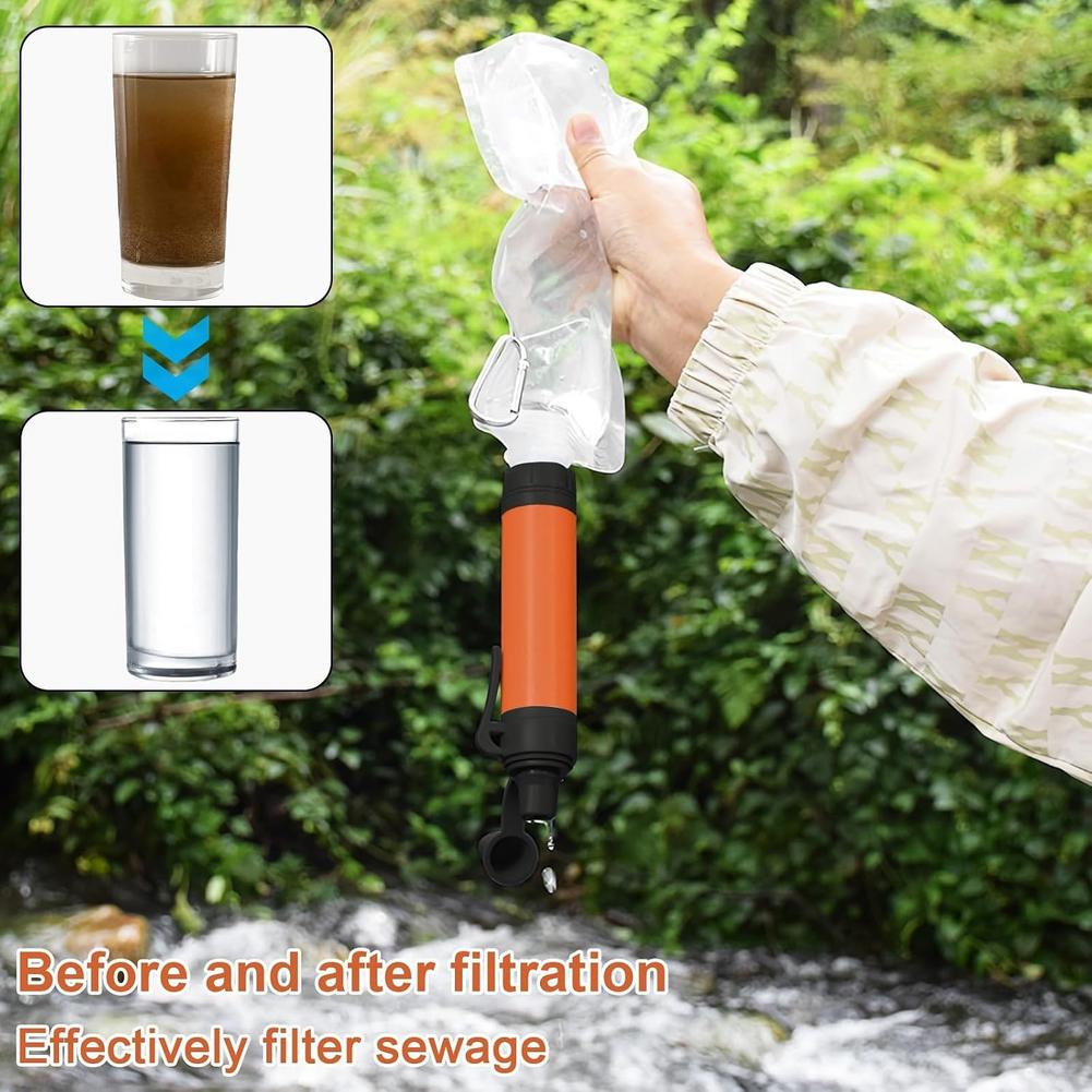 Emergency Portable Water Purifier for Hiking - Survival , Fast Purification, Safe for Natural Water, On-The-Go Essential Gear