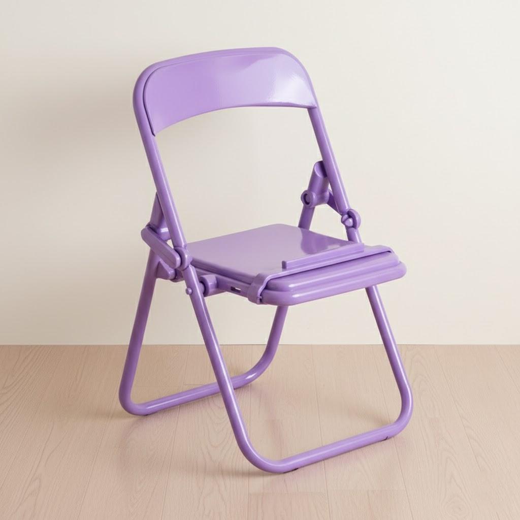 

Folding Portable Phone Stand with Macaron Color Holder for Desk Chair Home Office Decorative Mobile Phone Accessory фіолетовий