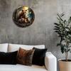 Art Mural en Métal Ours Familial Décor Rustique de la Nature Sauvage pour Intérieur Extérieur