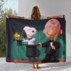 Cute Snoopy Dog Cartoon Flannel Blanket,Ultra Soft Warm Plush Throw for Home Bedroom Bed Sofa Cover Camping Picnic Gift