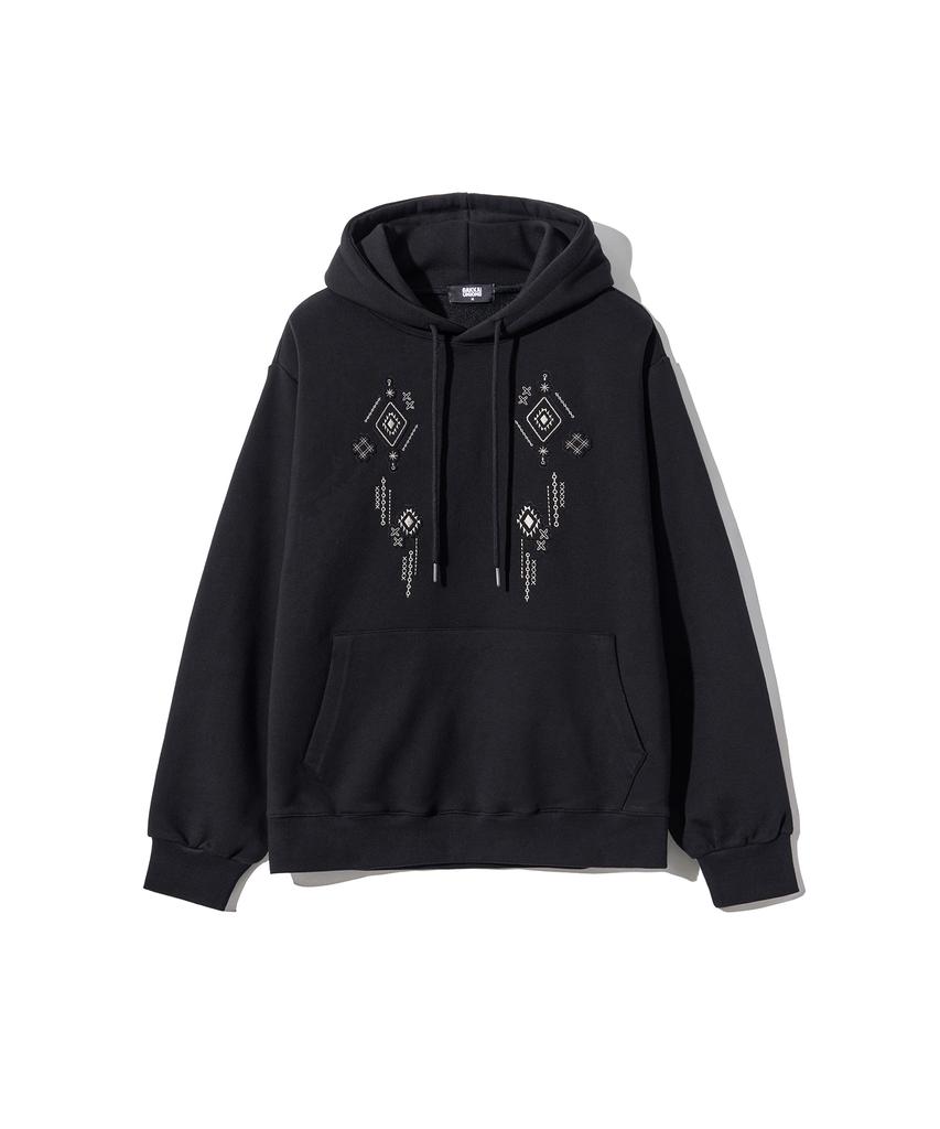 GAKKAI UNIONS Noir Symbol Applique Hoodie Black