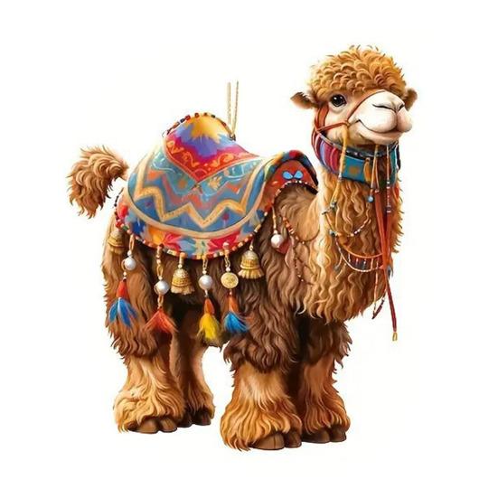 Acrylic Camel Hanging Decoration Home Indoor Car Rearview Mirror Hanging 2D Flat Camel Ornament Backpack Pendant коричневый
