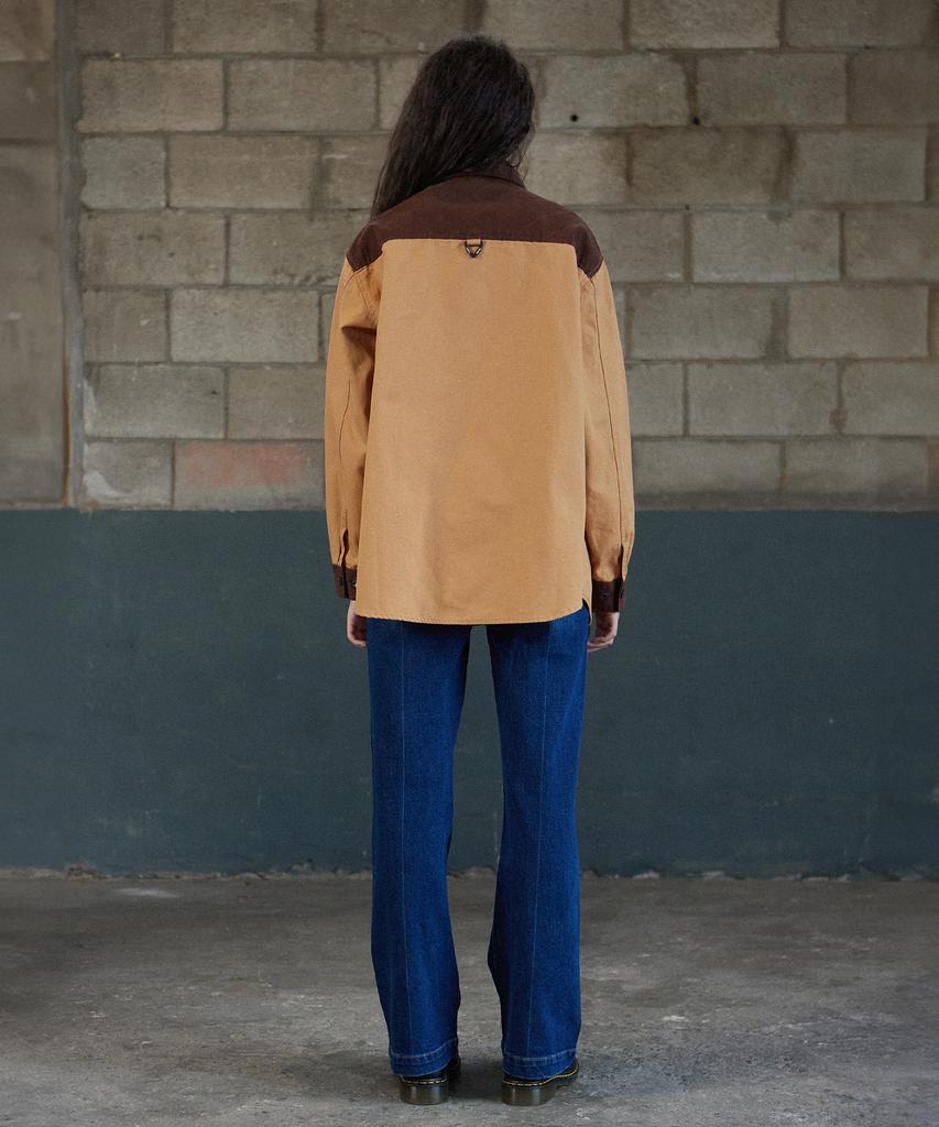 MAGOODGAN Labor 2114 Utility Color Block Yorke Brown Western Shirt