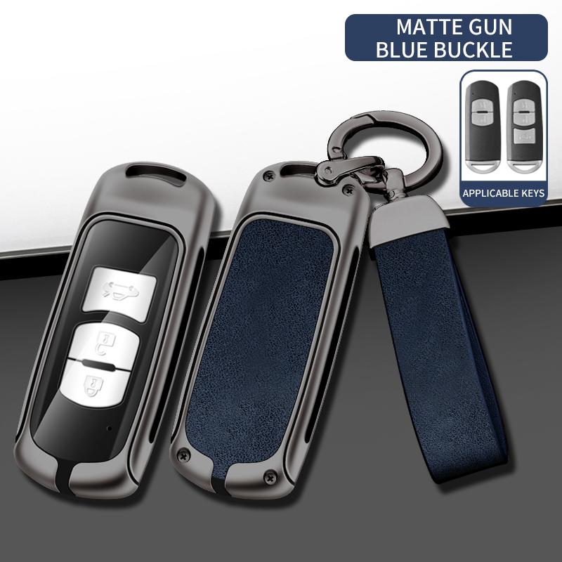 Metal Leather Car Key Case For Mazda 2 3 5 6 Gh Gj Cx3 Cx5 Cx9 Cx-5 Cx Accessories Holder Shell Protect Set Car-Styling