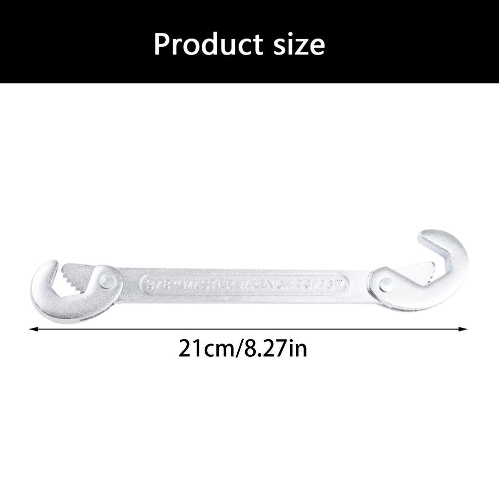 Adjustable Double Hook Spanner Tool High Carbon Steel Large Open End Wrench Ergonomatic Handle For Expert Technicians