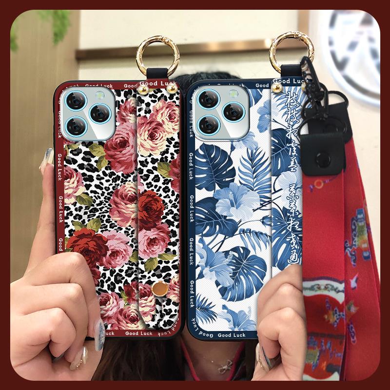 Lanyard Elderly Lady Phone Case For Blackview A95 Waterproof Phone Holder Ring Durable Wristband Kickstand Back Cover