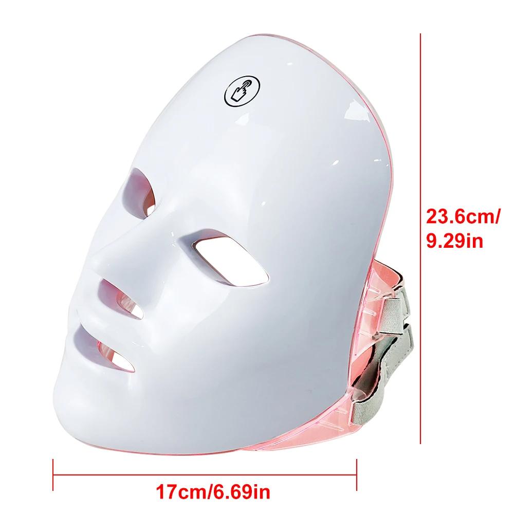 7-Farben LED Photonenmaske — LED Gesichtsmaske für Hautstrahlen, Straffung & Porenverfeinerung