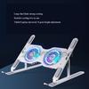 2 Fan Laptop Cooling Stand Adjustable Aluminum Alloy Laptop Cooling Pad With RGB LED Light For Support Macbook Pro Easy To Carry