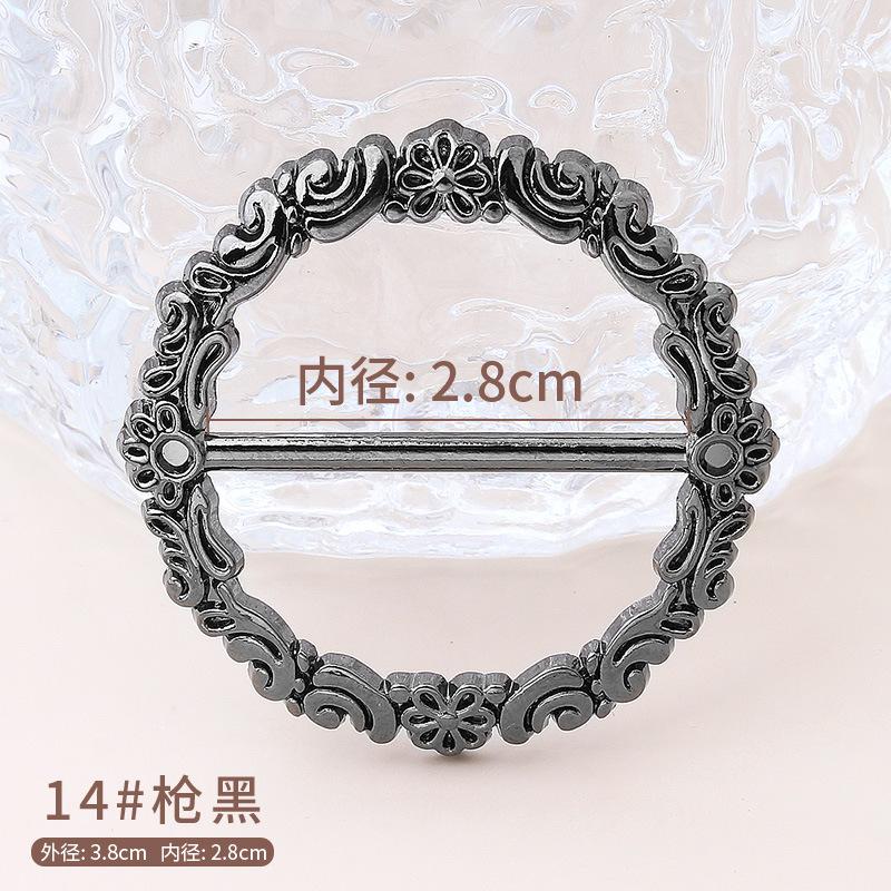 T-Shirt Saum Geknoteter Broschenring Kleidung Accessoires Mode Perlen Taille Metall Ecke Geknoteter Verschluss Seidenschal Hemden Schnallen
