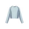 Color Blocked Half High Neck Casual Quick Dry Running Long Sleeve Raglan T-Shirt Women Tops Light-Blue FN4707-440