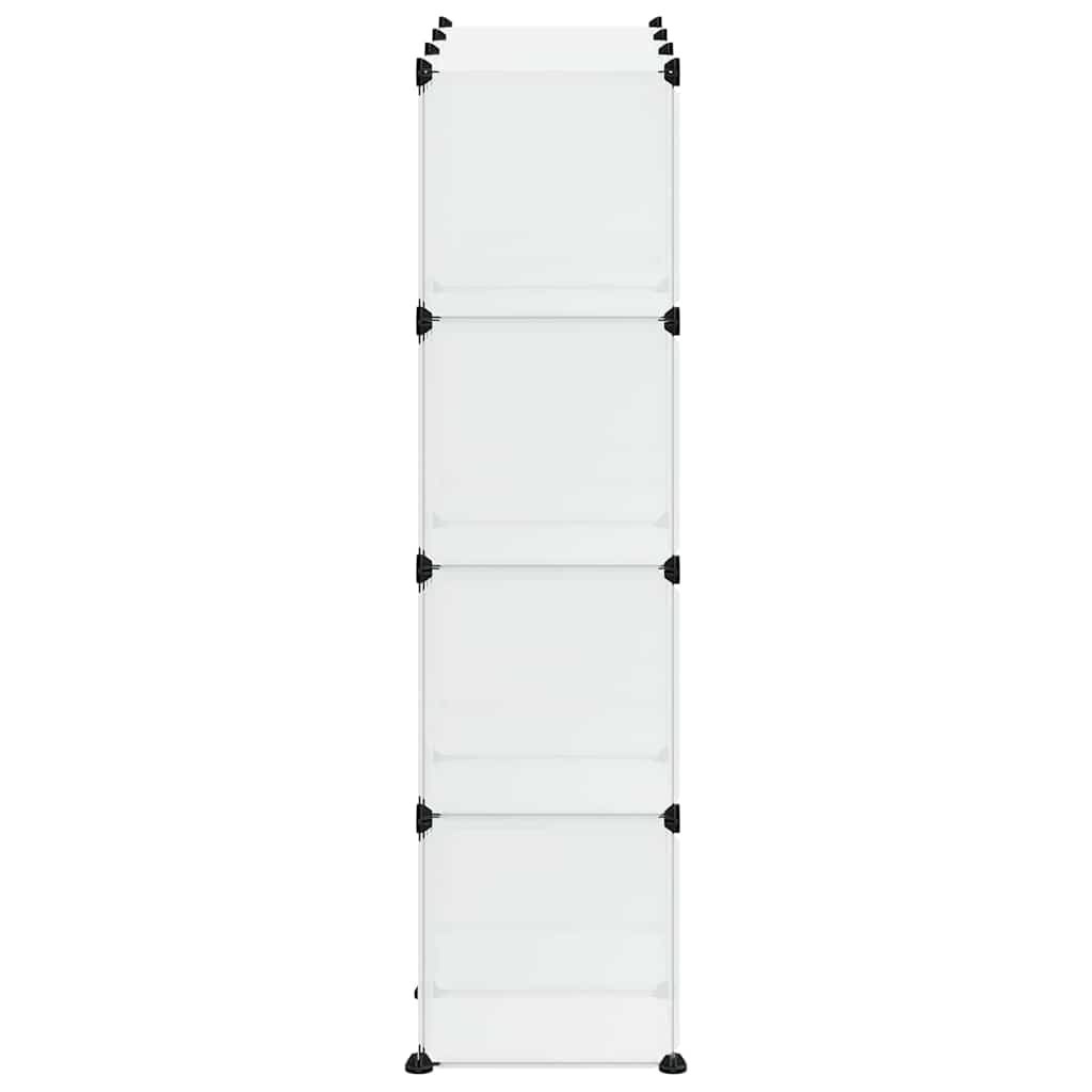 Vidaxl Cube Shelf with 12 Compartments and Doors, Transparent PP
