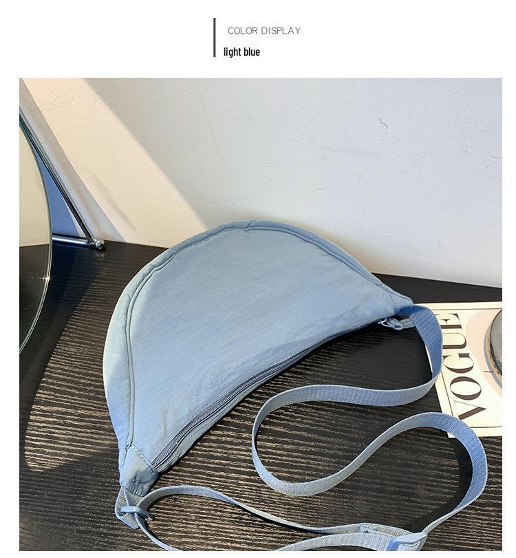 Korean Style Pleated Dumpling Bag: Lightweight Solid Color Shoulder & Crossbody Bag